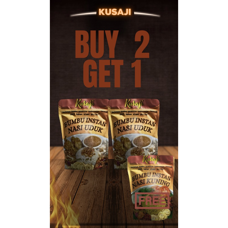 

PROMO I BUY 2 GET 1 KUSAJI BUMBU INSTAN NASI UDUK DAN NASI KUNING- BUMBU BUBUK