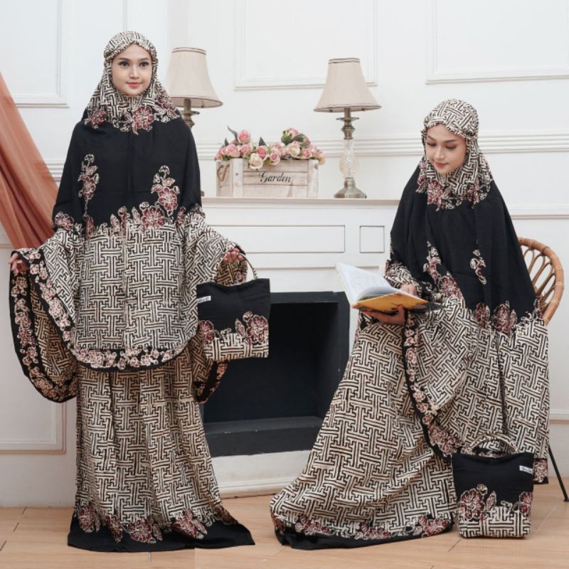 Mukena Batik Sogan Jumbo Al-Faris Rayon Samitex Asli Pekalongan Harga Grosir