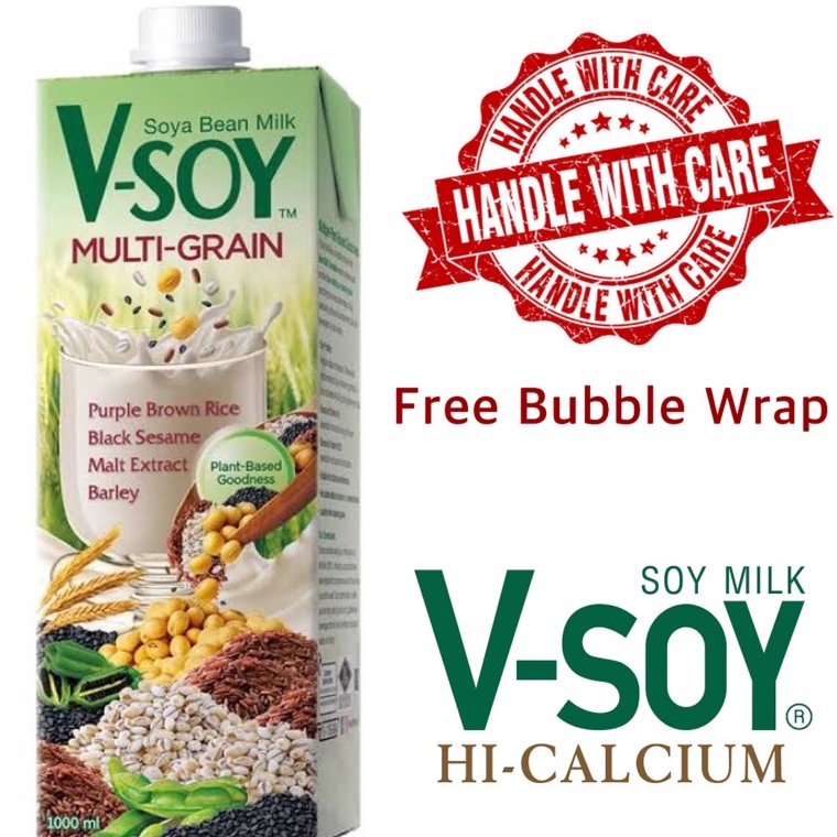 

St0k B4nyak V-Soy Multigrain 1 Liter / Vsoy Multi Grain Susu Kedelai 1ltr Diskon