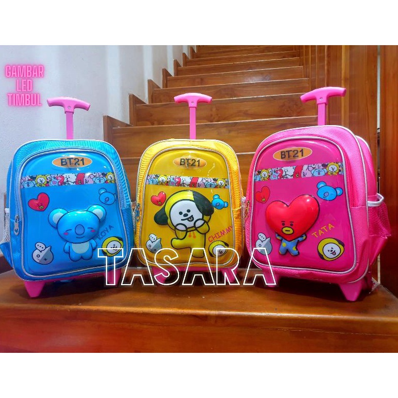 [♢V96➢] Tas Troli Anak Ransel - Ransel Anak Perempuan - Ransel Troli Anak TK - Troli BT21 - Tas pens