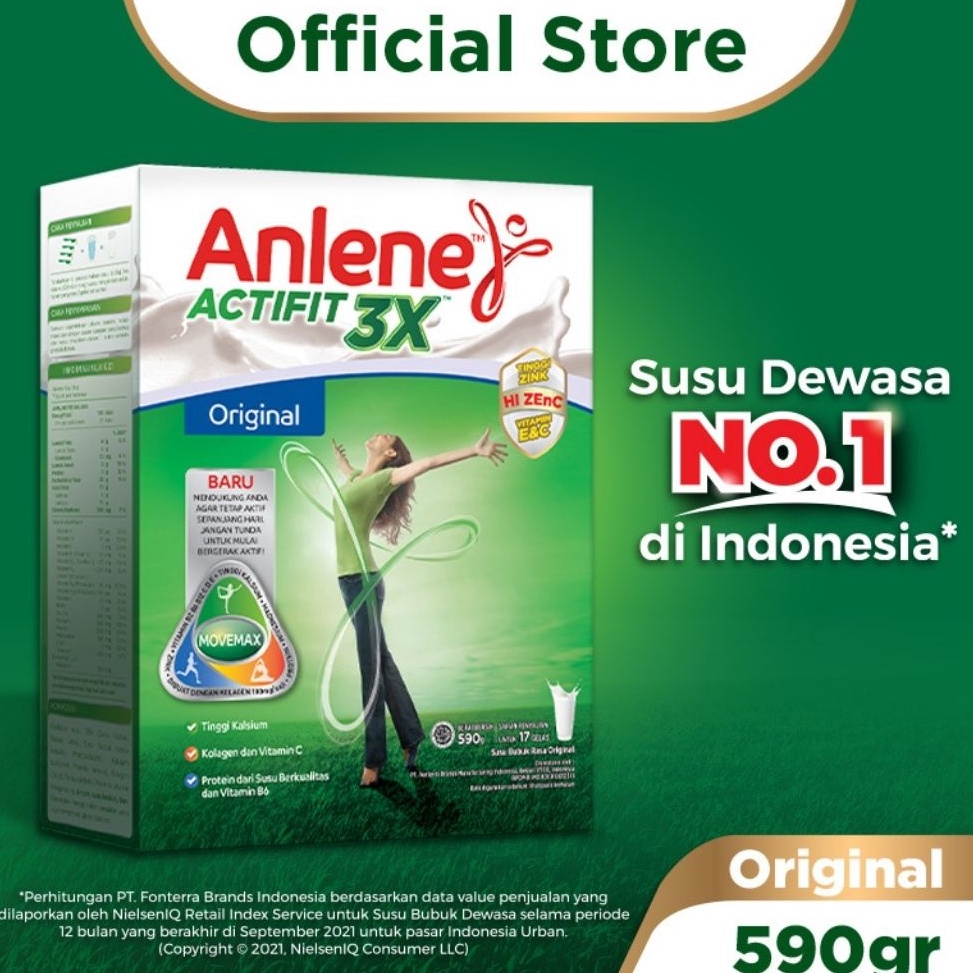 

Kode SEY048 Anlene Actifit 3X Susu Bubuk Dewasa Original 590g - Nutrisi Tinggi Kalsium Untuk Tulang, Sendi, dan Otot