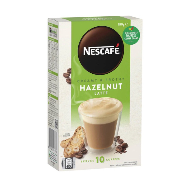 

Nescafe Hazelnut Latte Coffee Sachets 10 Pack