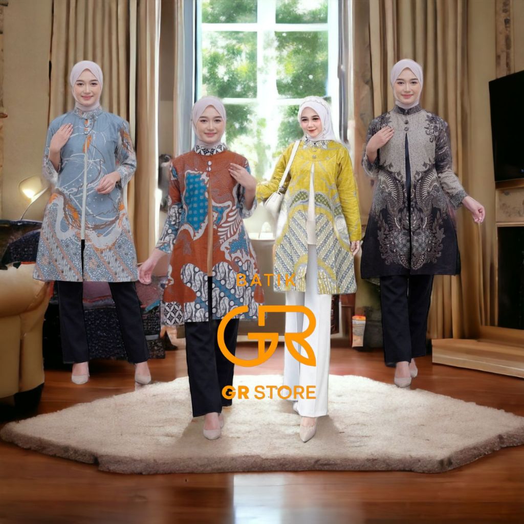 Baju Batik Wanita Atasan Tunik Atasan Batik Tali Samping Batik Kantor Pesta Kondangan Batik Rezz Art