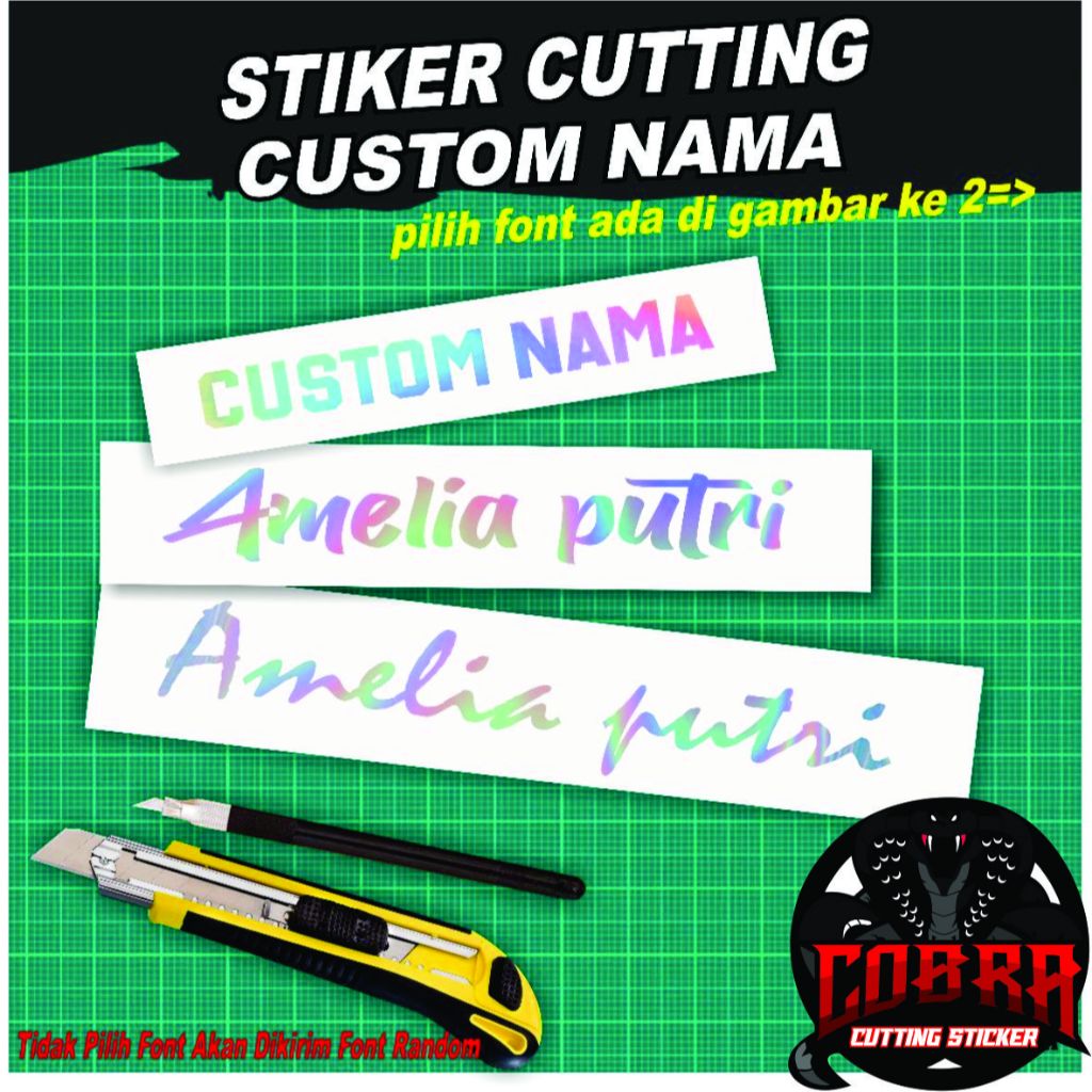 stiker custom nama request -cutting stiker nama keren ANTI AIR