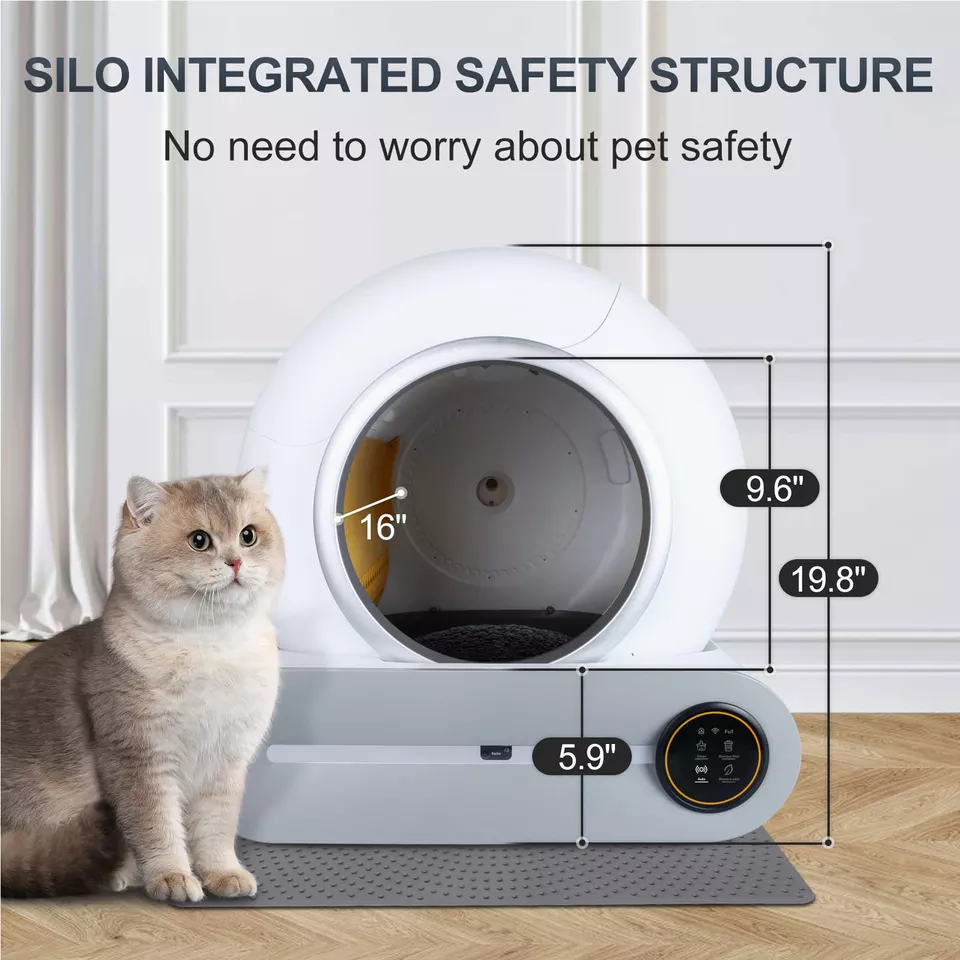 ⚡Garansi 1Tahun⚡Cat Litter Box WiFi Kucing Litter Box Automatic Self Cleaning App Control Cat Toilet Smart Pet Litter Sterilizing Cabin 65L Large Capacity Aliy