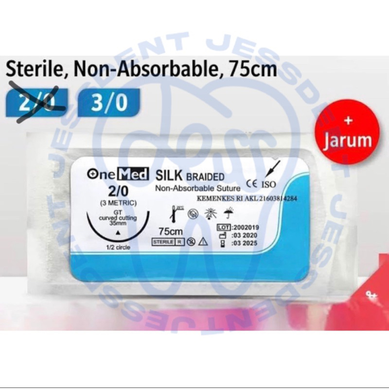 Benang jahit bedah SILK 3/0 onemed sterile suture