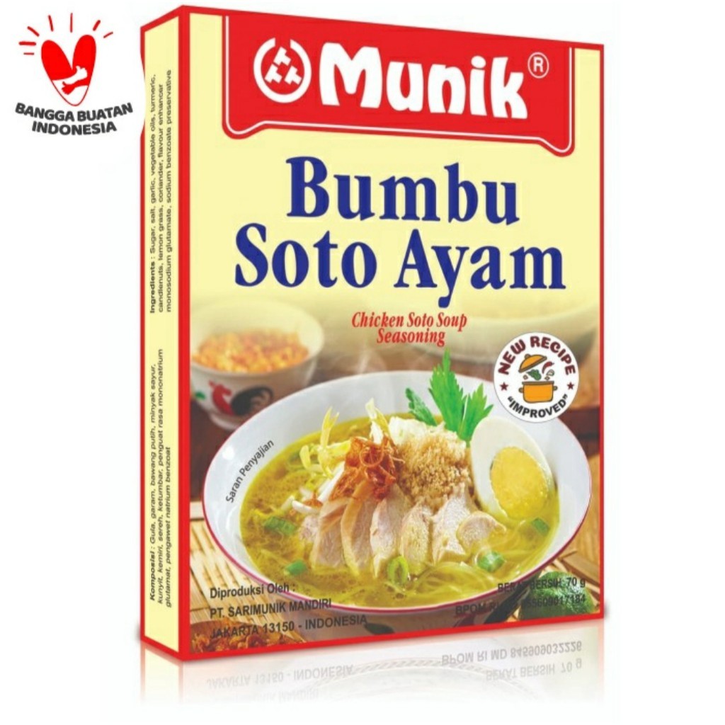 

Pusapu Bumbu Masak instant Bumbu Munik Soto ayam 70 Gr Pasti Enak