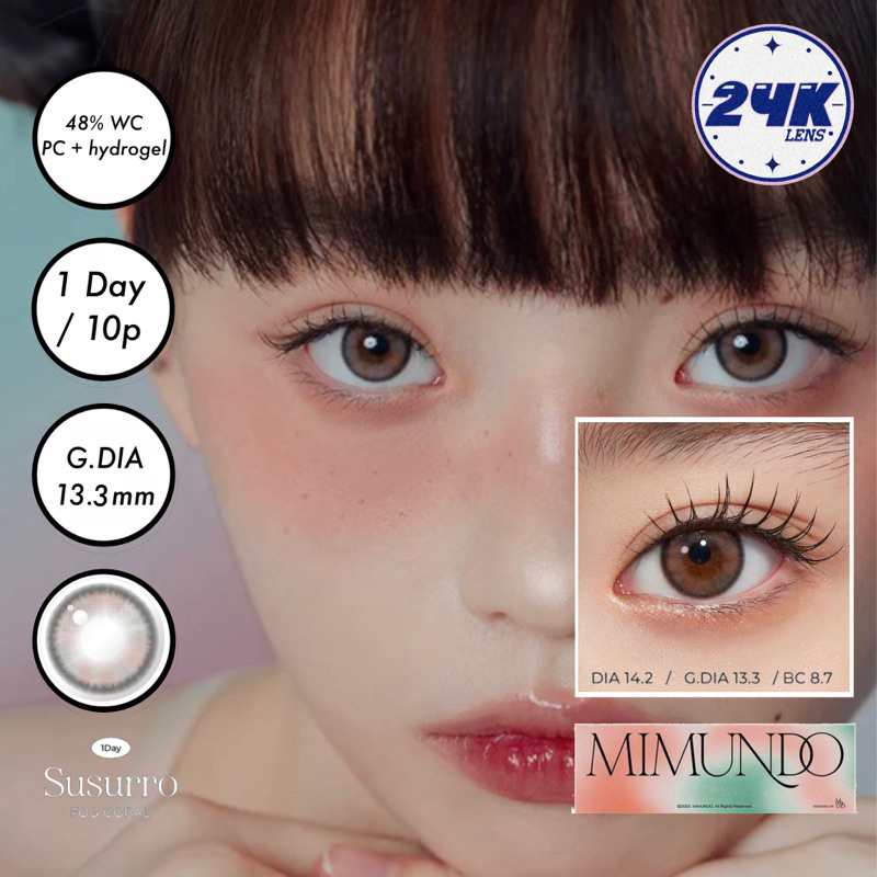 SOFTLENS ORI KOREA MIMUNDO BRAND (HAPA KRISTIN SISTER BRAND) SUSURRO FOG CORAL 1 DAY (10P/5 PAIRS ) 