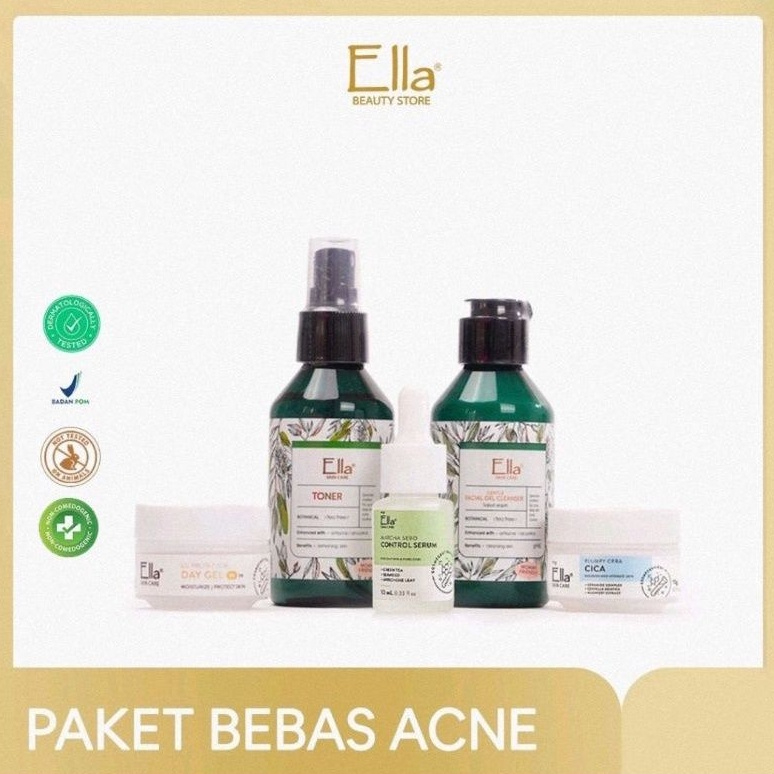 (kemasan baru)Paket bebas acne jerawat meradang  Ella skincare