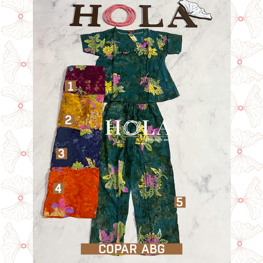 HOLA_FASH | SETELAN BATIK CAP COPAR  ABG TANGAN PENDEK, BATIK COPAR TANGAN PENDEK