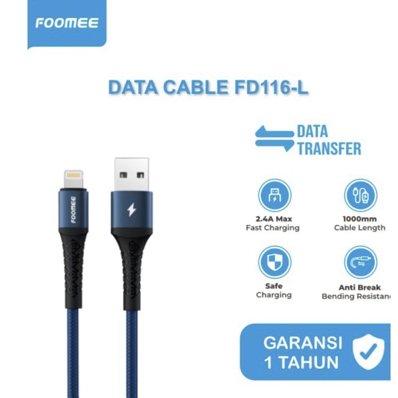 Kabel Data FOOMEE FD116-L Lightning 2.4A