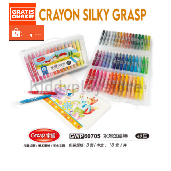 

CRAYON GRASP / CRAYON GRASP MATA SEDANG / SILKY CRAYON / WATER SOLUBLE CRAYON / KRAYON WARNA