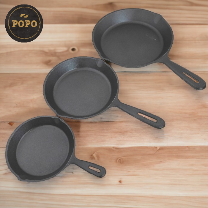 CAST IRON SKILLET PAN HOT PLATE STEAK 16 20 24 CM BAKE OVEN