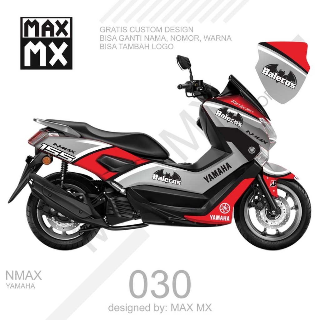 decal stiker full body nmax old variasi striping fullbody sticker  keren warna batman abu merah simp