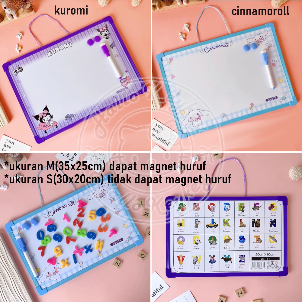 

papan tulis putih whiteboard cinnamoroll kuromi