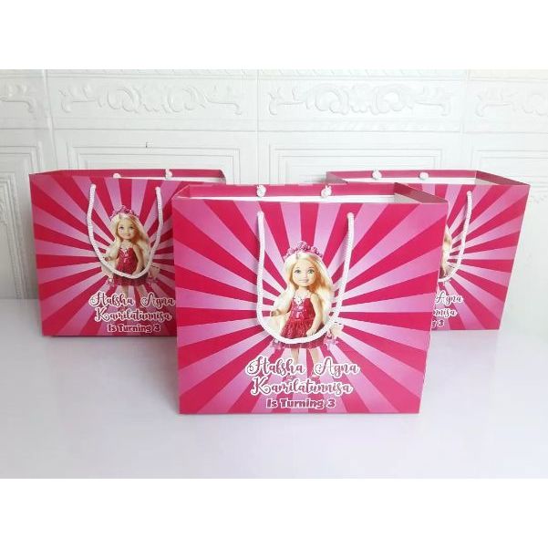 paperbag barbie / goodie bag custom barbie / wadah snack barbie