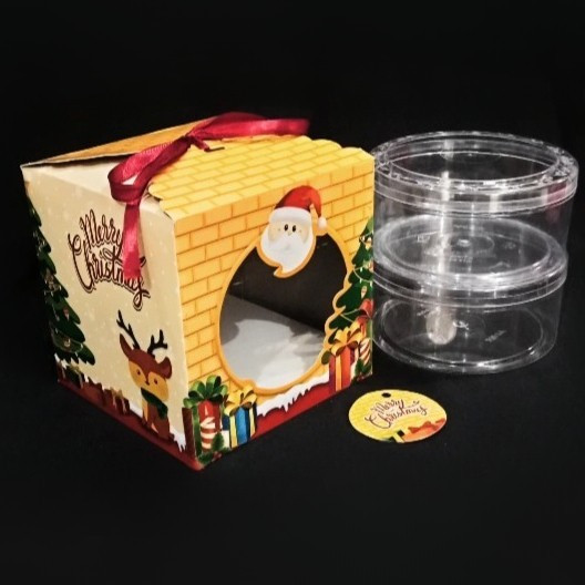 

5 Pcs Box Packaging Toples Cookies 500 Gram Dus Kotak Hadiah Hempers Natal Ukuran 15 x 15 x 15 cm
