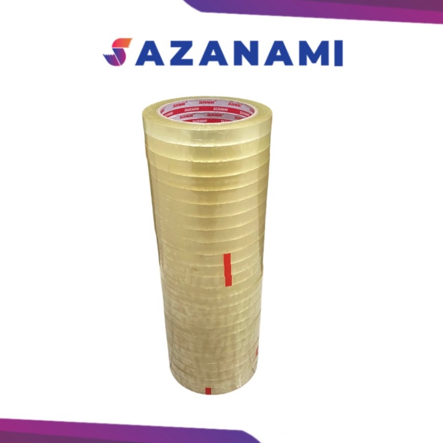 

Promo ISOLASI BENING 12MM X 100Y SAZANAMI 1/2" LAKBAN SELOTIP BENING - 1 PACK 24 ROLL