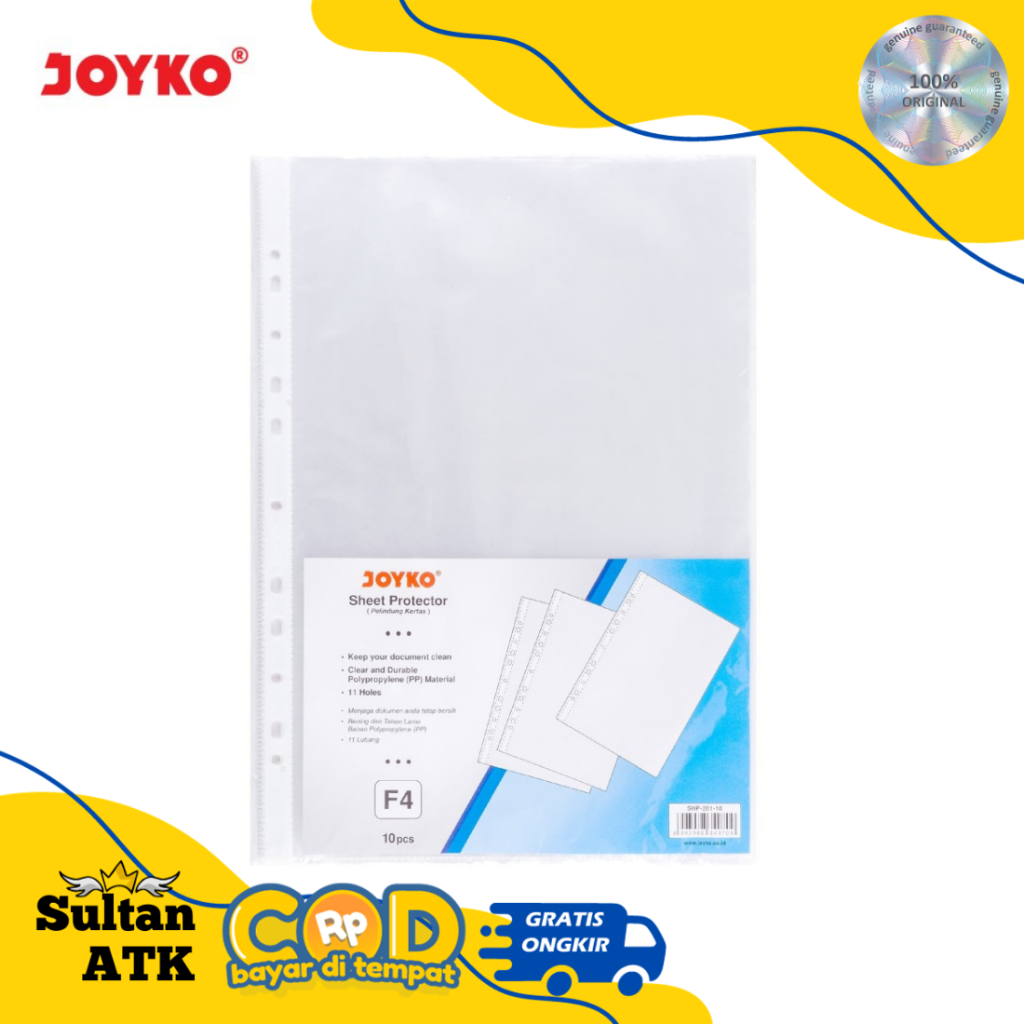 

PLASTIK PP POCKET FOLIO / SHEET PROTECTOR JOYKO SHP-201-10 F4