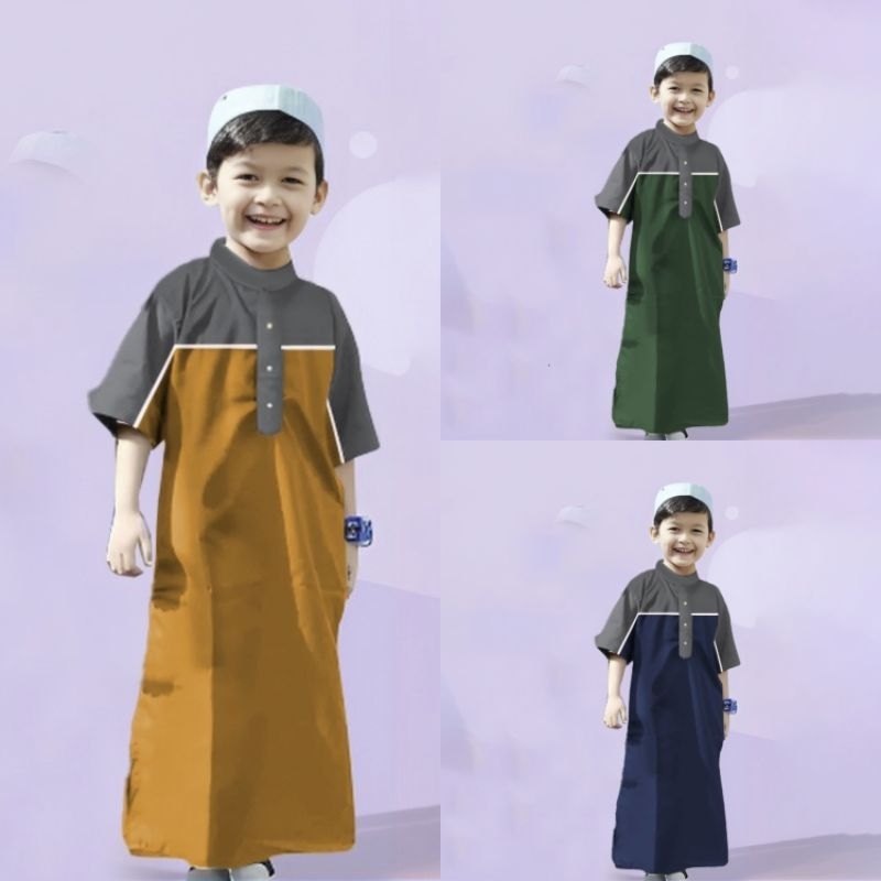 baju muslim jubah anak laki laki/Koko gamis anak laki laki/setelan muslim anak laki laki 1-10 tahun