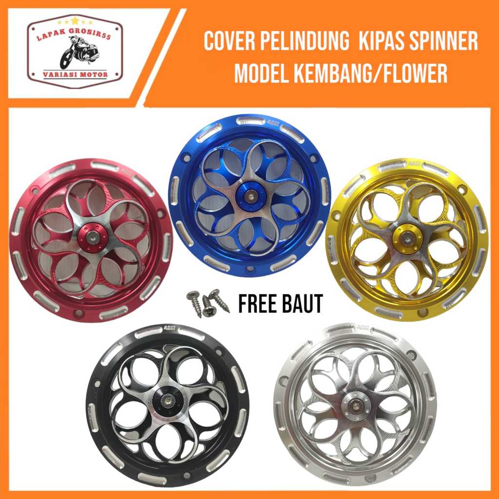 Cover Kipas SPINNER Fan Cover model Flower CNC Universal Beat Scoopy Mio Fino Genio DLL
