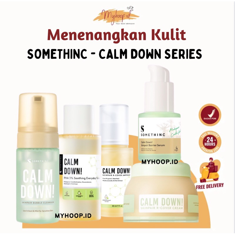 SOMETHINC Calm Down Skinpair Bubble Cleanser PHA 3% Soothing Everyday Toner Barrier Serum R-Cover Cr