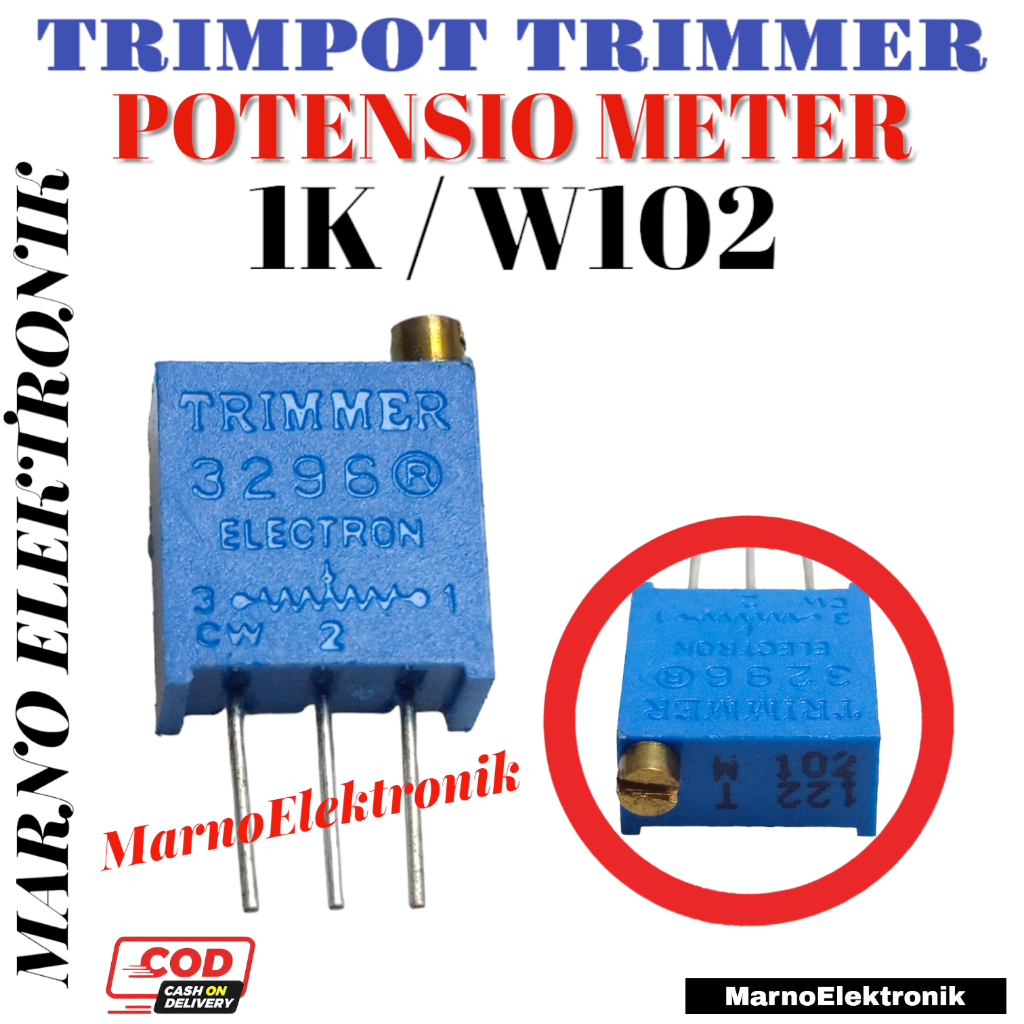 TRIMPOT TRIMMER TRIMER POTENSIO METER 1K W102 5K W502 10K W103 20K W203 50K W503 100K W104 ASLI ORIG