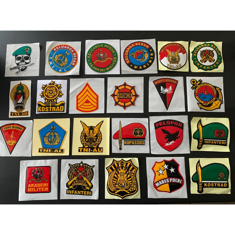 

Sticker Stiker Timbul Logo Kesatuan | Sticker TNI AD, TNI AL,TNI AU, MARINIR, KORPS MARINIR, KOPASSUS, INFANTERI, PELOPOR, SEVRON, AKADEMI MILITER, BRIMOB, MABES POLRI | Sticker dinding, sticker mobil motor