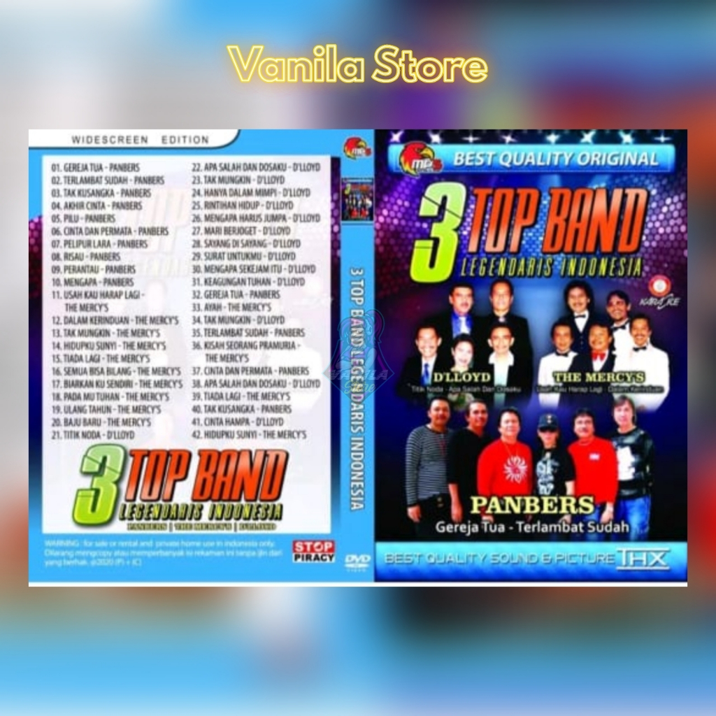 Kaset Video Musik MP5 Lagu 3 Top Band Legendaris Indonesia (D'LLOYD, THE MERCYS, PANBERS)