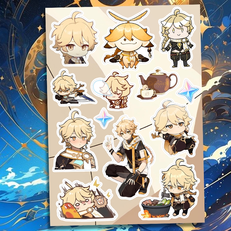 

AETHER Traveller Genshin Impact Twins Golden Hair Tevyat Waterproof