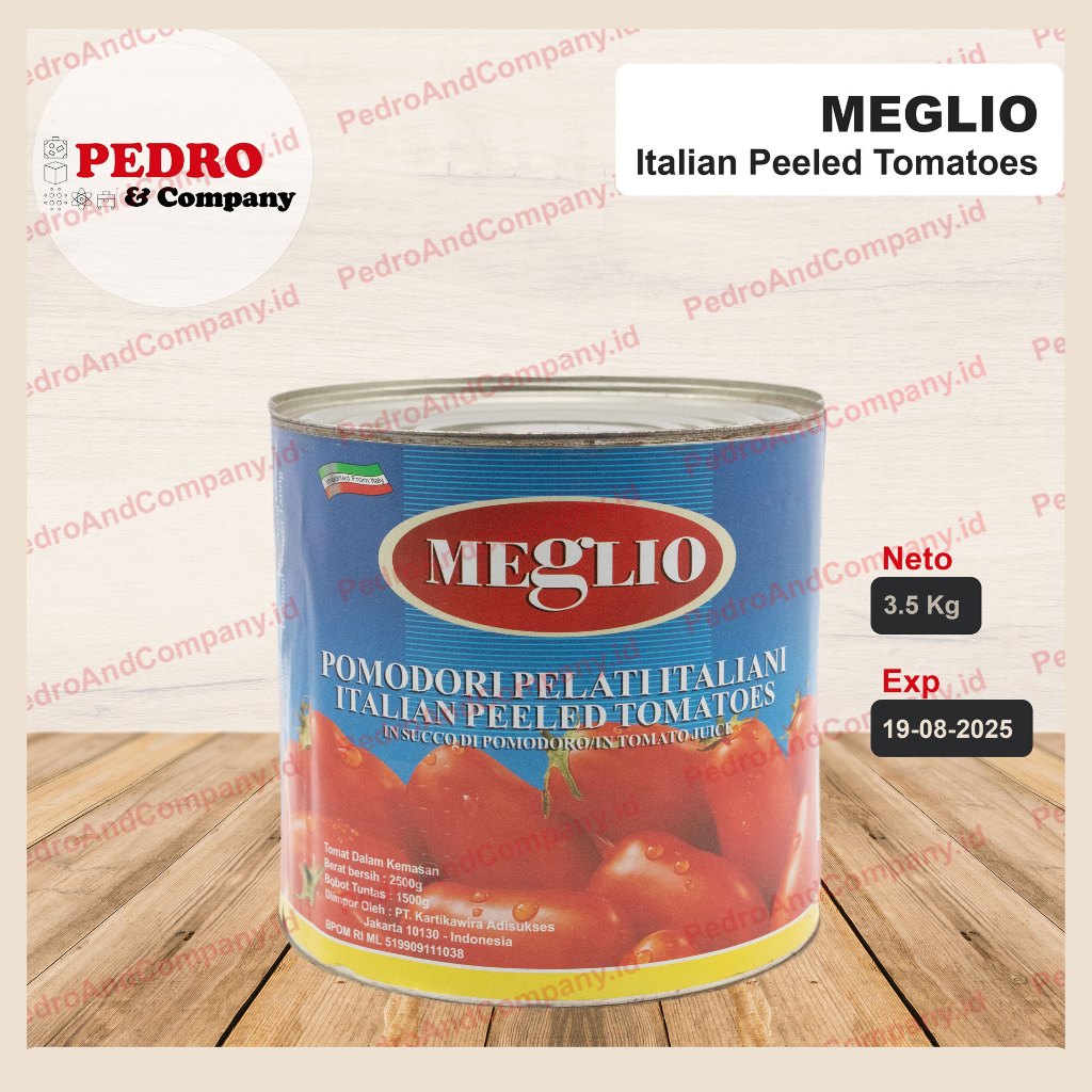 

Meglio italian peeled tomatoes 2.5kg - tomat kupas dalam kaleng