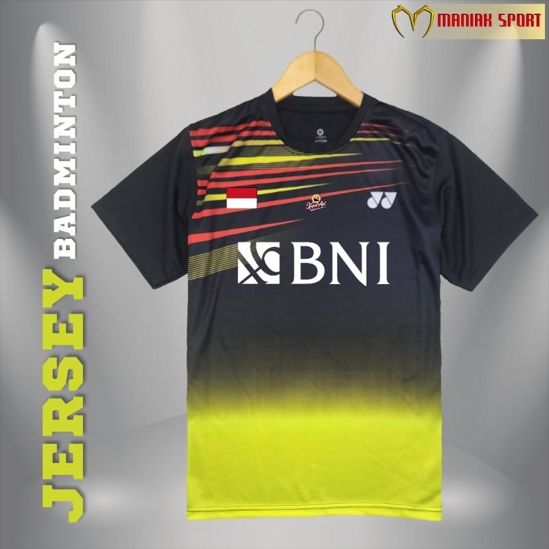 KBAS05- FREE SABLON NAMA‼️KAOS BADMINTON BAJU BULUTANGKIS JERSEY PRINTING PREMIUM BAHAN BENZEMA