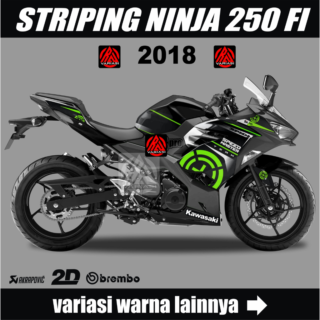 DECAL STRIPING NINJA 250 FI 2018/ STICKER NEW NINJA FI 250 2018
