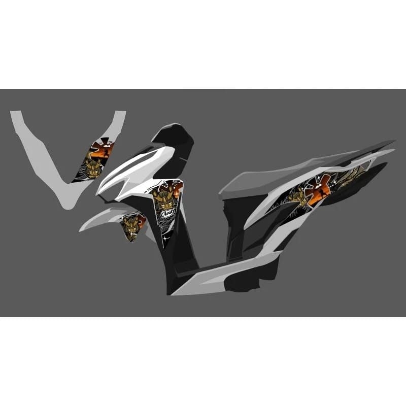 STRIPING STICKER VARIO 125/150 LED NEW TRANSPARAN MOTIF ARAI