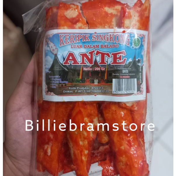 

TIPE HLM310 KERIPIK SINGKONG BALADO PADANG ANTE SANJAY LAMPUNG 200 GR