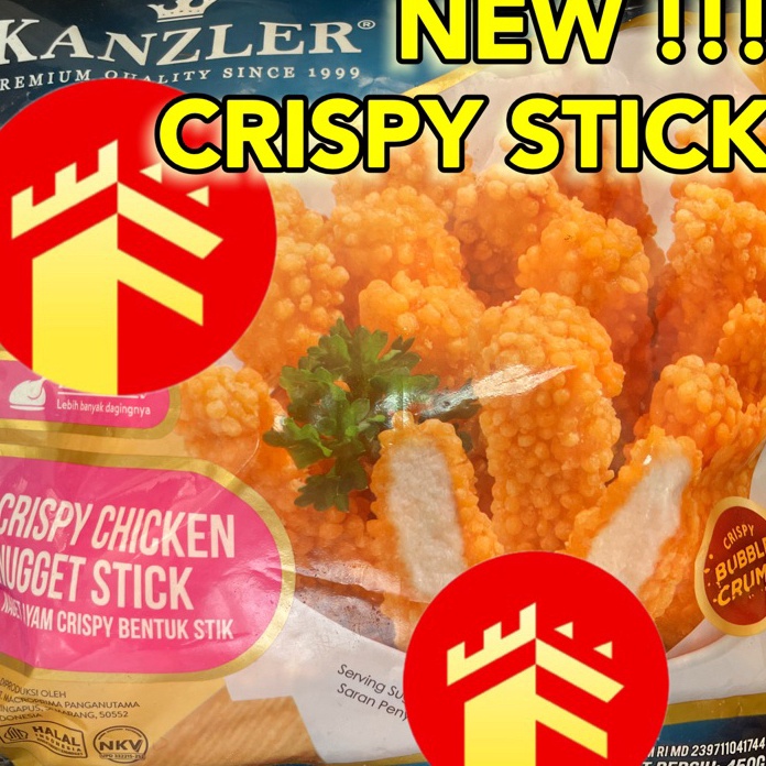 

MODEL AXC082 KANZLER NUGET NAGET AYAM CRISPY CHICKEN NUGGET STICK 450 GR CRISPY STICK KANZLER CHICKEN NUGGET STICK 450 GR