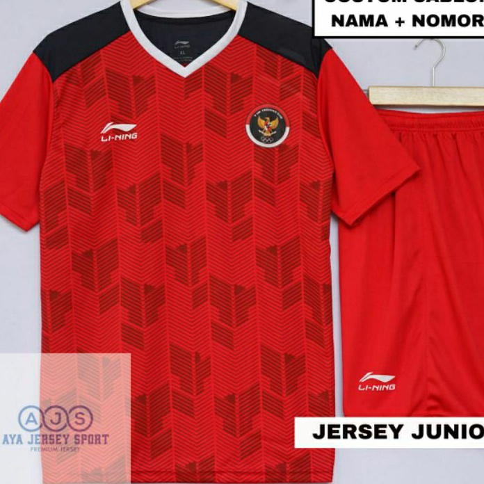 Terlaku, COD sablon Nama Nomor setelan baju bola jersey TIMNAS SEAGAME LINING anak junior terbaru ka