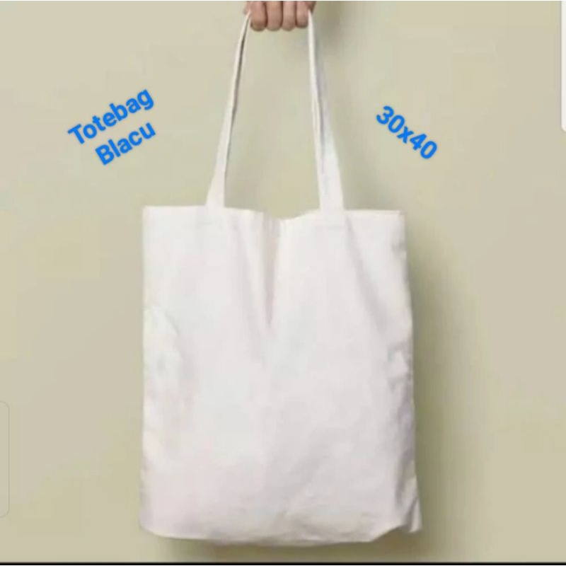 Ready Stock Tas Totebag blacu Polos 30x40