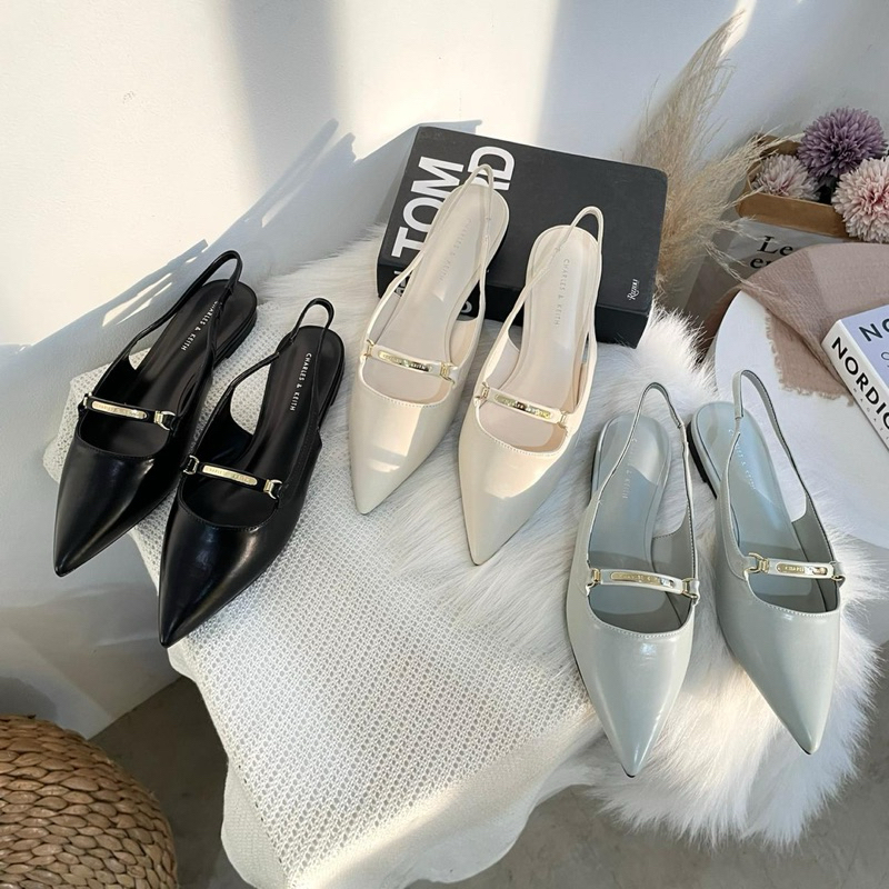 Flatshoes slingback slip on import high quality fashion shoes sepatu flat wanita tali belakang sepat