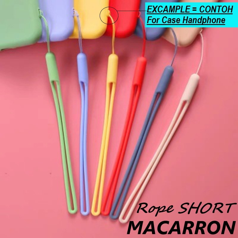 ROPE SHORT  TALI Gantungan PENDEK LANYARD MACARRON SILICONE Multi fungsi buat Strap Tangan Gelang Ha