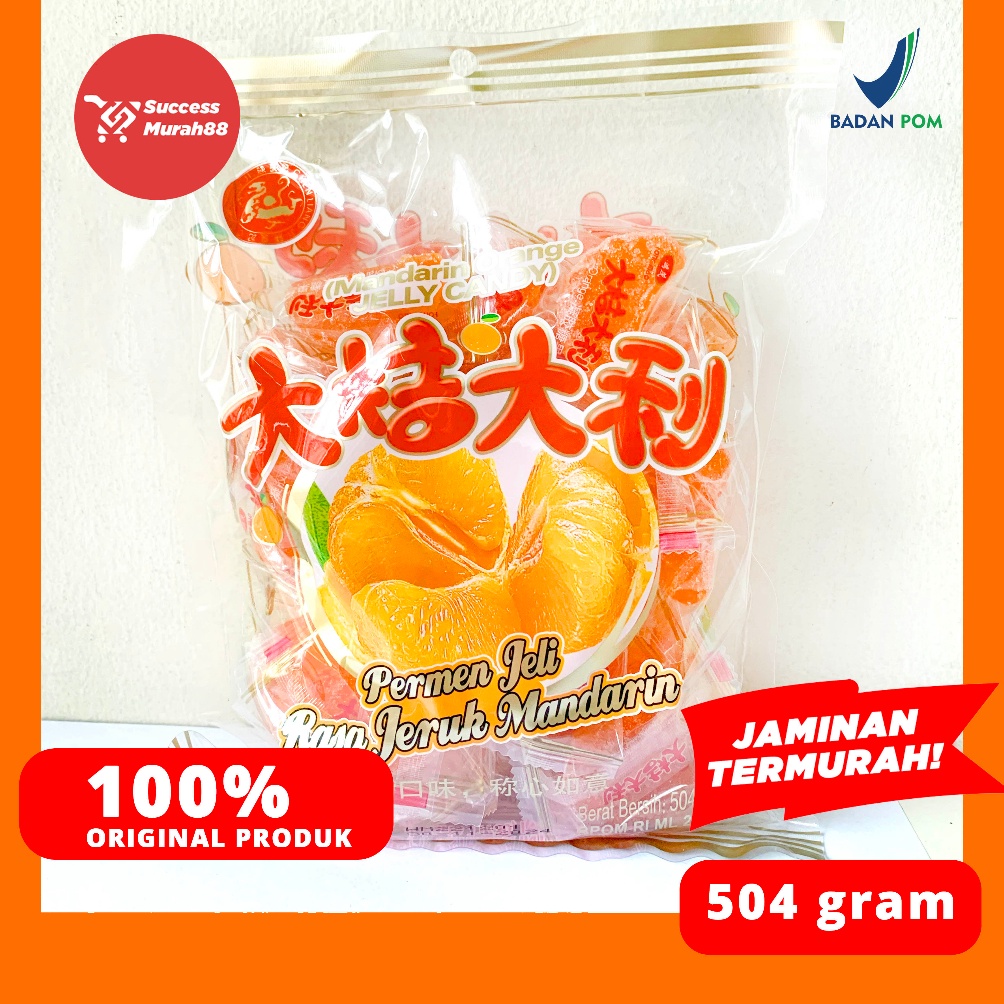 

78 JELI JERUK PERMEN 504GR (MANDARIN ORANGE JELLY CANDY) CHEN LIANG JI →Paling Popular