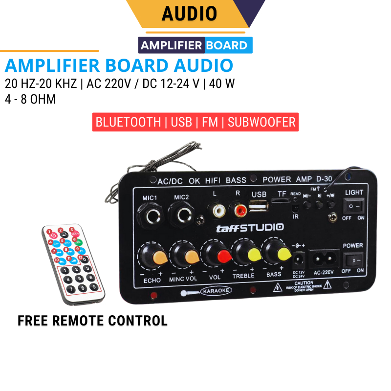 Power Amplifier Mini Subwoofer Speaker 8-12 Inci Speaker AC 220V DC 12V 24V Board Audio Bluetooth