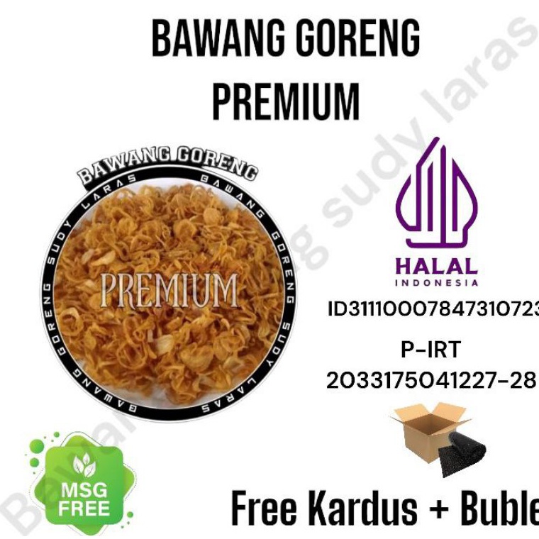 

ER7GN Premium Bawang Goreng Asli brebes 500 gr Crispy tanpa campuran ➭COD