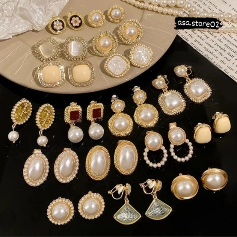 Anting Wanita Klip Tanpa Tindik Anting Jepit/Anting Hijab