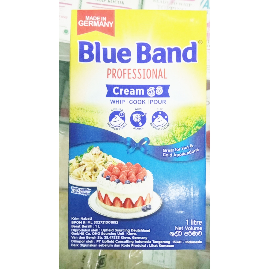 

Blue Band Whip Cook Pour Cream 1 liter whipping (Instant/sameday)