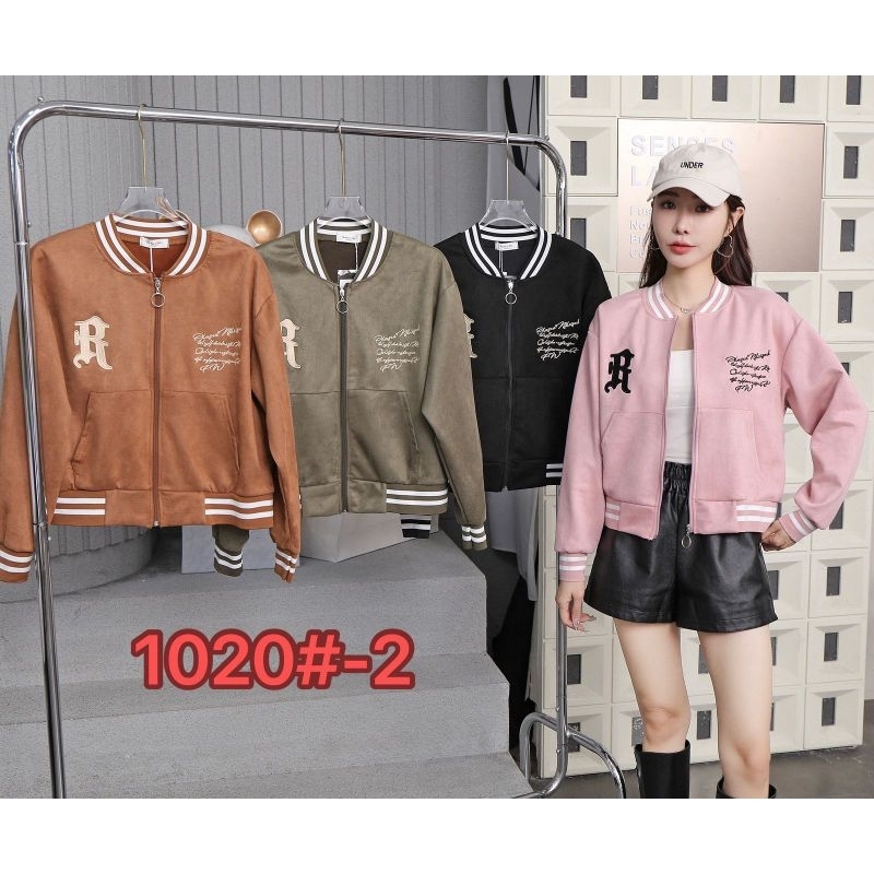 Outfit / outter jacket cardigan bomber import premium model kekinian bahan suede premium 1020#-1 102