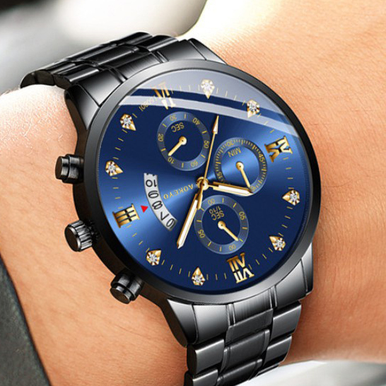 Aokeyo Jam Tangan Pria Anti Air Original Luxury Stainless Steel