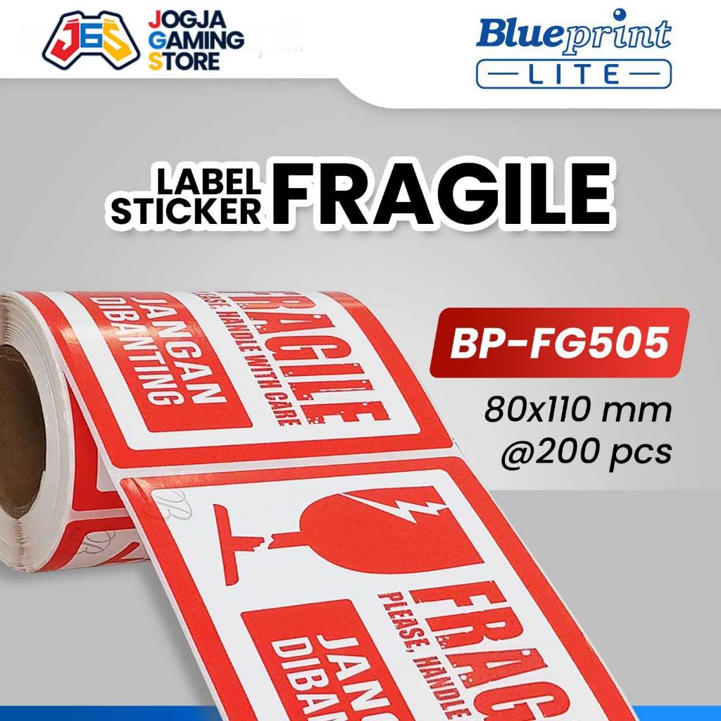 

Sticker Label Fragile Jangan dibanting 80x110 BLUEPRINT FG505 isi 200