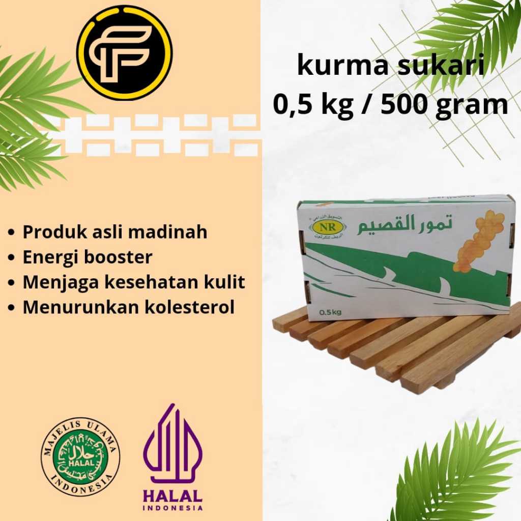 

Kurma Sukari NR 500gram Kemasan Premium Alqassim