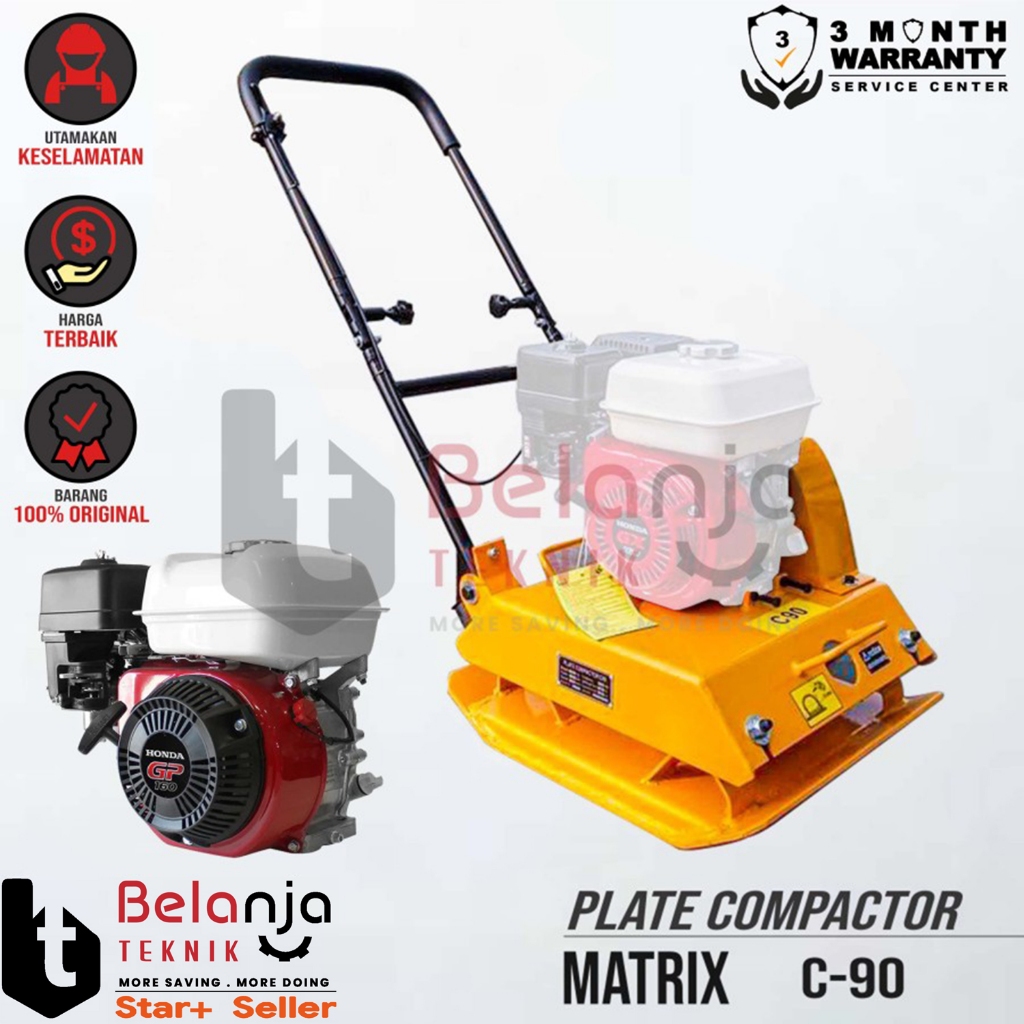 Matrix Plate Compactor C-90 Mesin Stamper Kodok + Honda GX 160 Jialing 5.5 hp